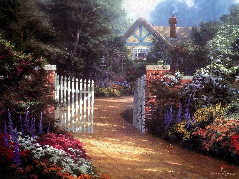 Cottage Garden Path — Green, Serene