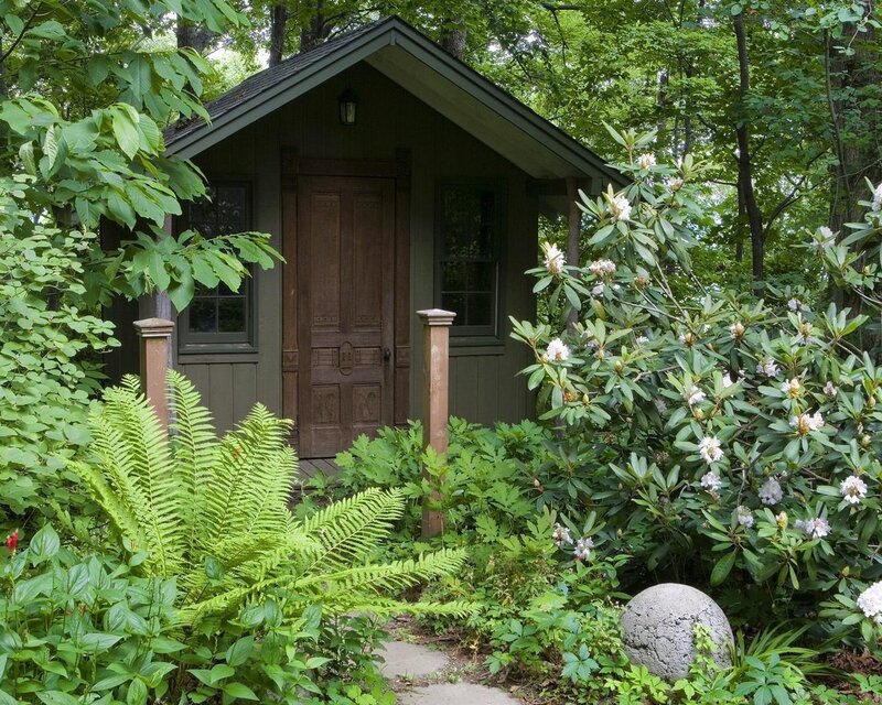 Cottage in a lush garden