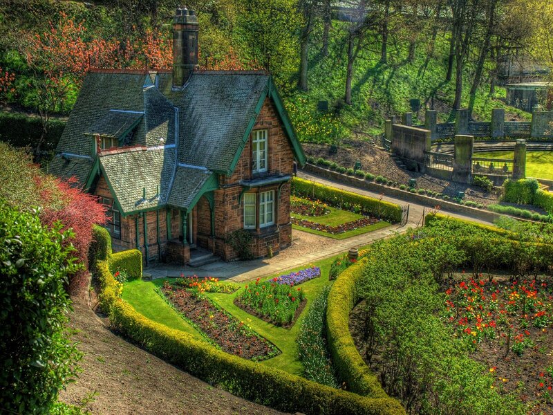 Cottage in a lush garden