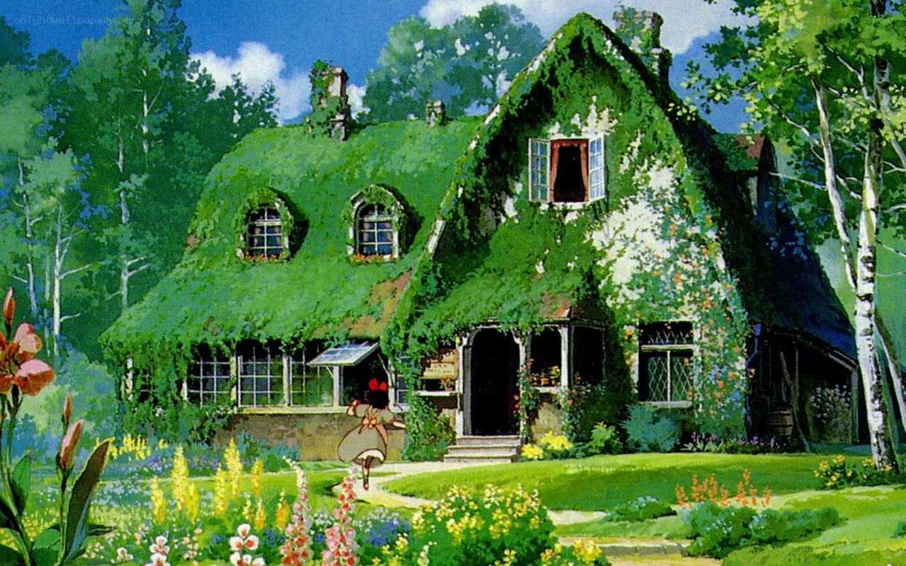 cottage in a lush garden