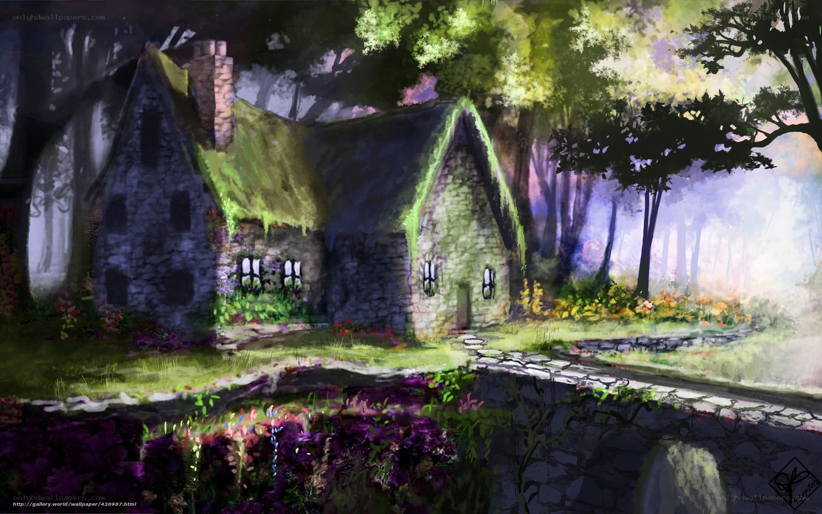 Cottage in a mystical forest