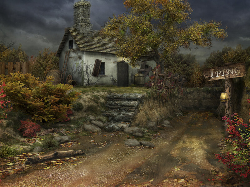 Cottage in Autumn — Brown