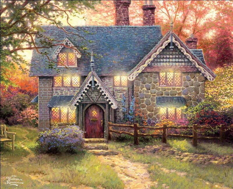 Cottage in Autumn — Green