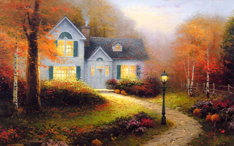 Cottage in Autumn — Orange, Serene
