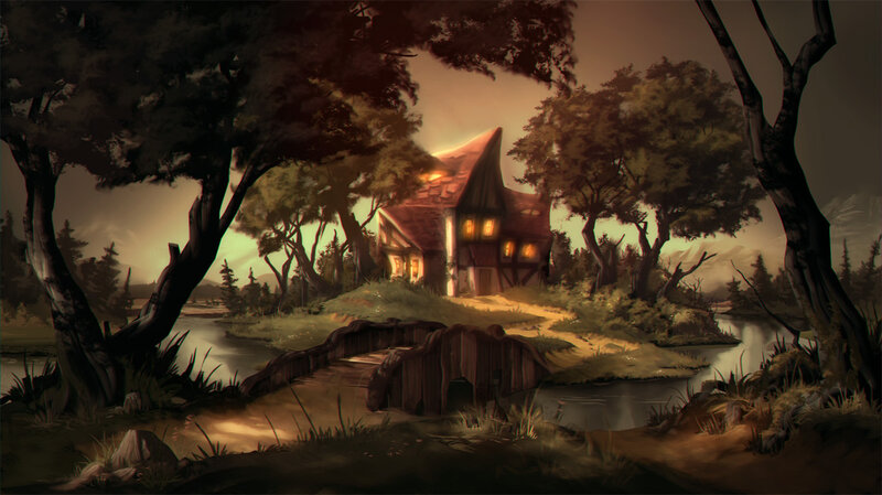 Cottage in Forest — Brown