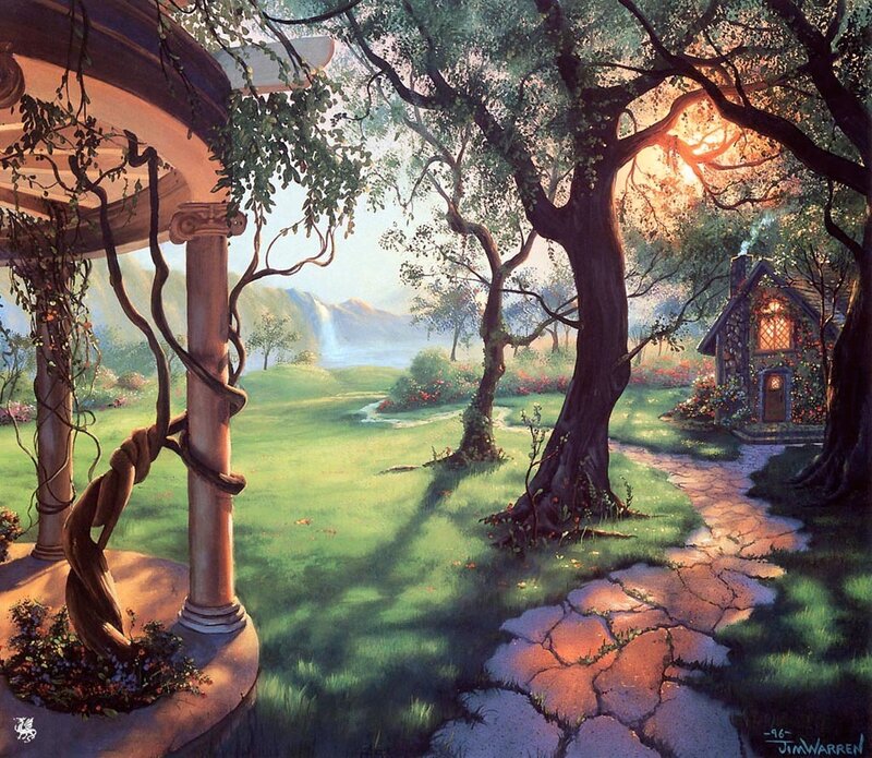 Cottage in Forest Clearing