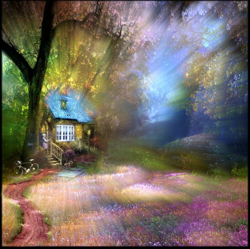 Cottage in Forest — Green, Magical