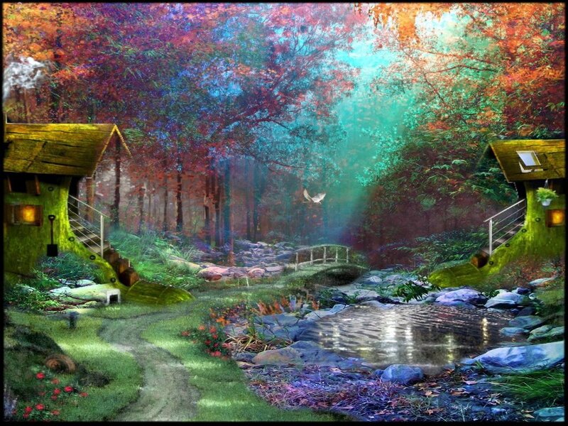 Cottage in Forest — Green, Serene