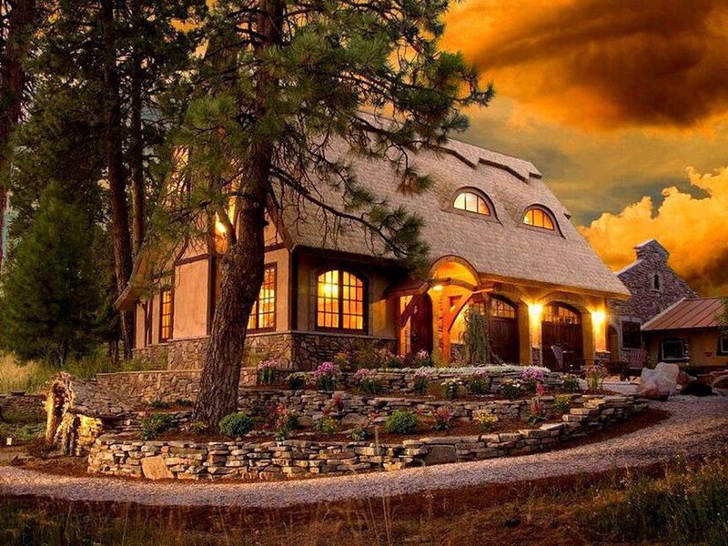 Cottage in Forest — Orange