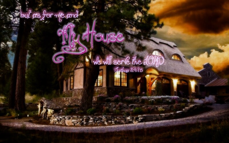 Cottage in Forest — Purple, Dramatic