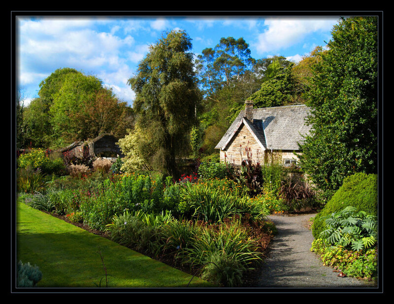 Cottage in Garden — Green, Serene, Afternoon, Photograph