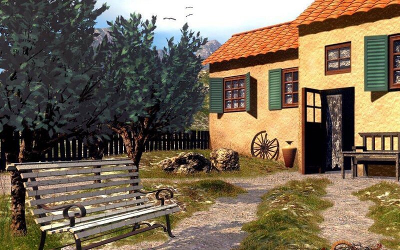 Cottage in Garden — Tan