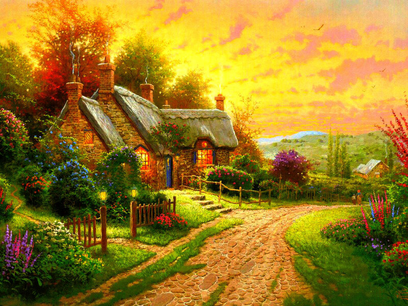 Cottage in Garden — Yellow