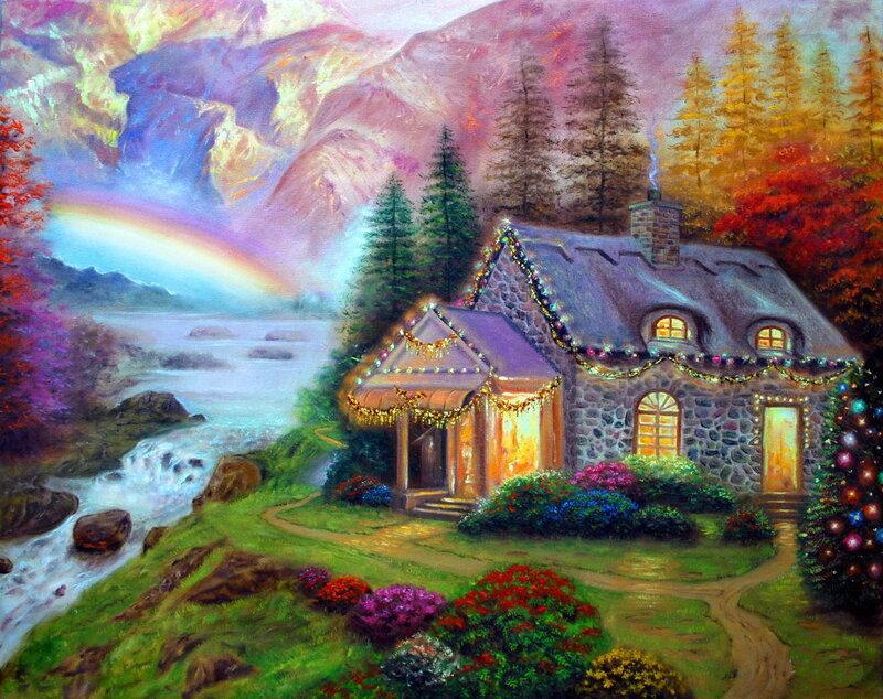 Cottage in Mountain Valley — Green, Serene