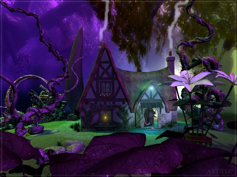 Cottage in Purple Forest — Mysterious