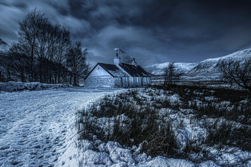 Cottage in Snowy Landscape