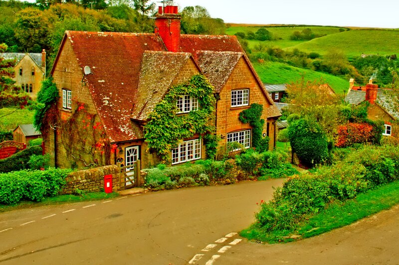 Cottage in Village — Green