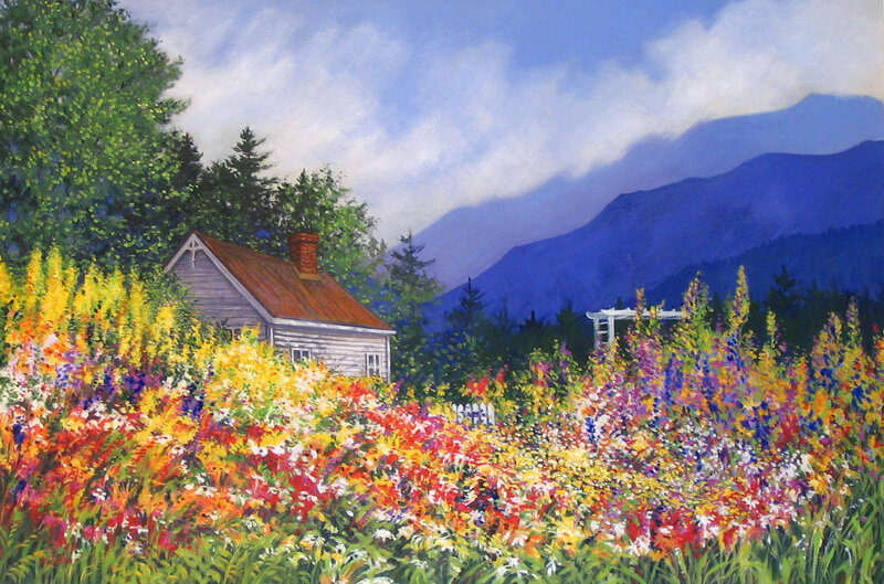 Cottage in Wildflower Field