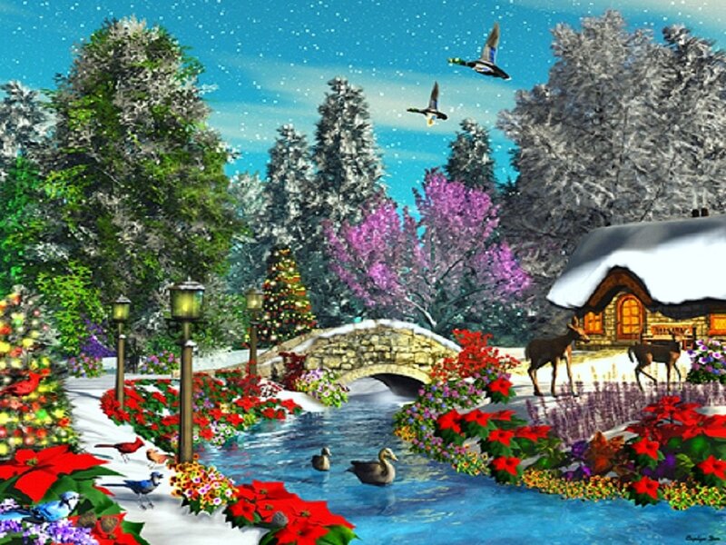 Cottage in Winter Garden
