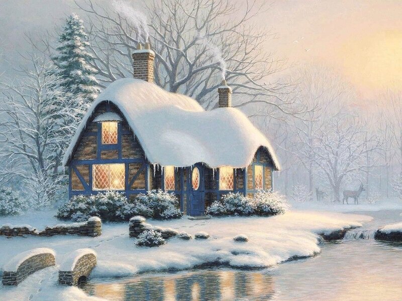 Cottage in Winter — White