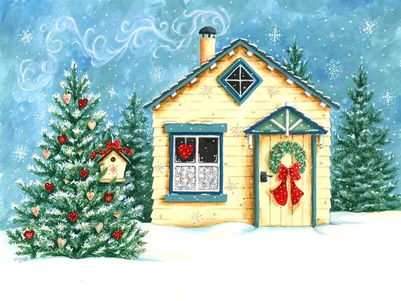 Cottage in Winter — Yellow