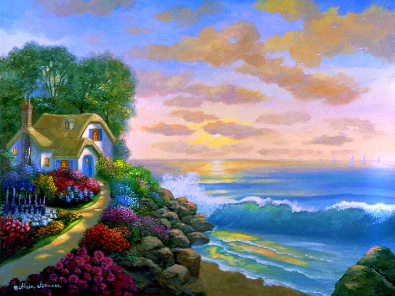 Cottage on Cliffside — Blue
