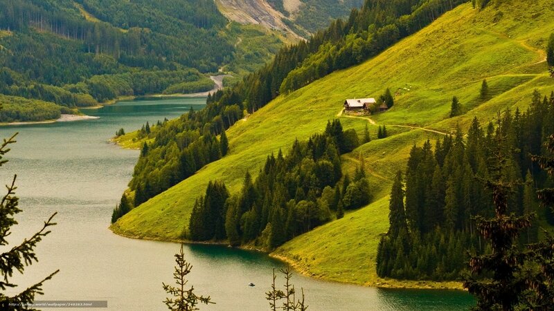 Cottage on Green Hillside