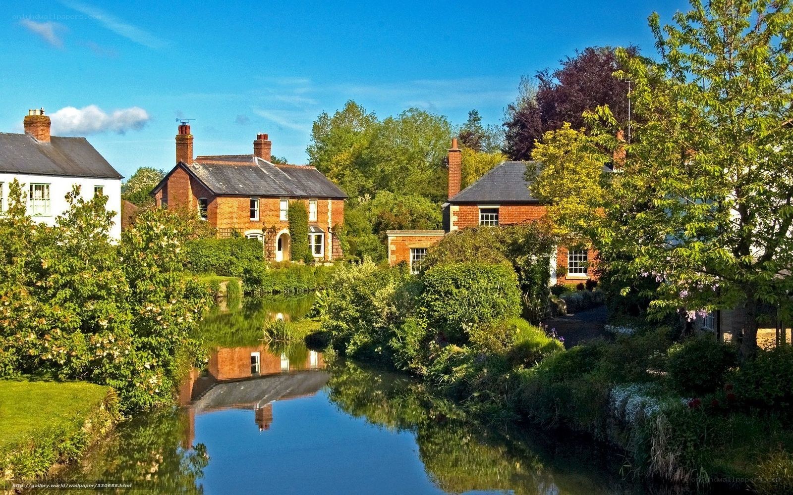 Cottage village by the river
