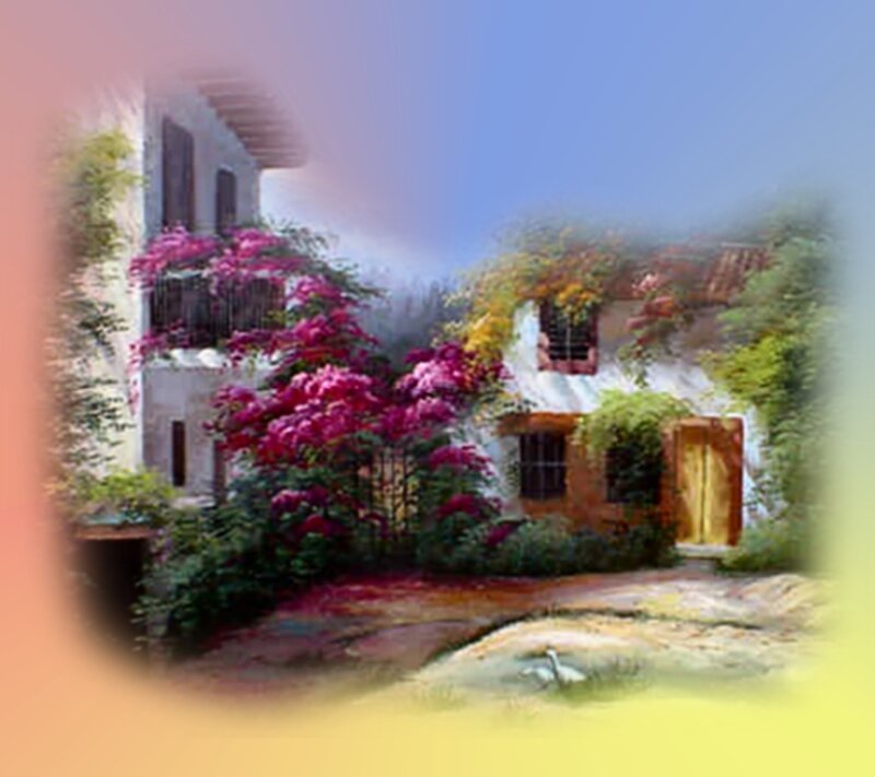 Cottage with Bougainvillea