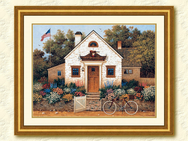 Cottage with Flowers — White