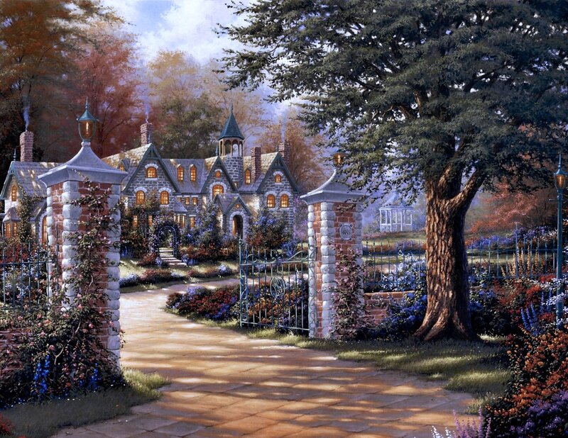 Cottage with Garden — Green, Serene, Autumn