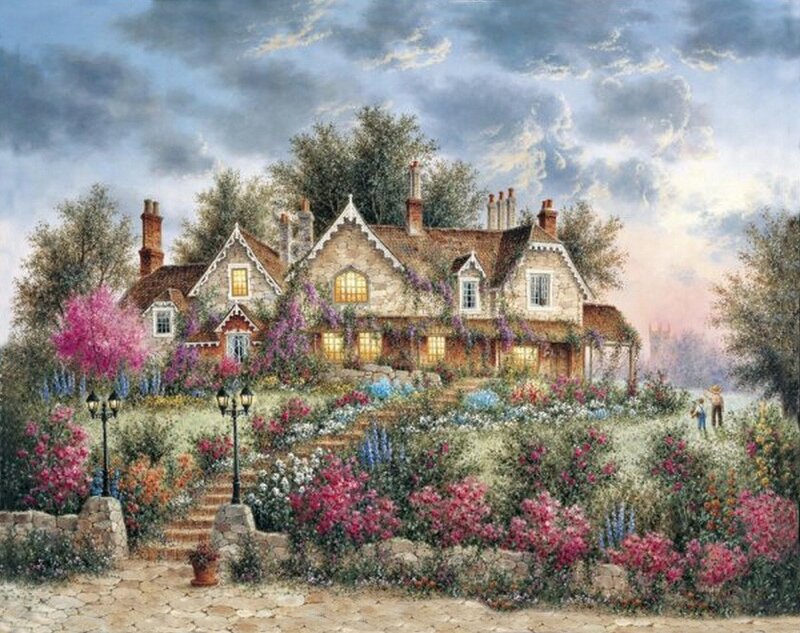 Cottage with Garden — Pink