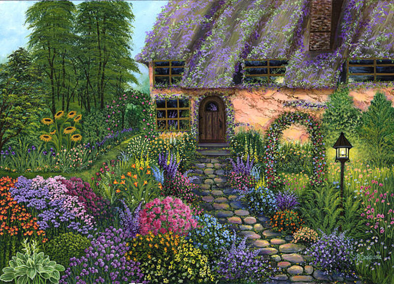 Cottage with Garden — Purple