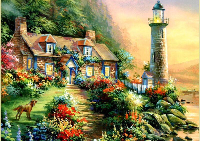 Cottage with Lighthouse