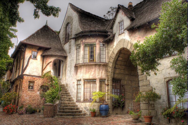 Cottage with Stone Archway