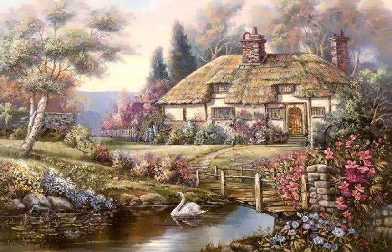 Cottage with Swan