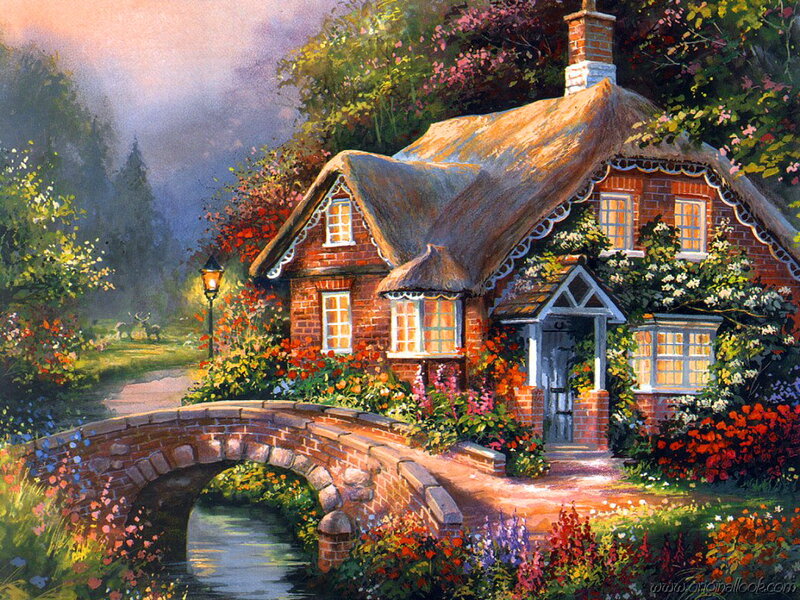 Cottage with Thatched Roof
