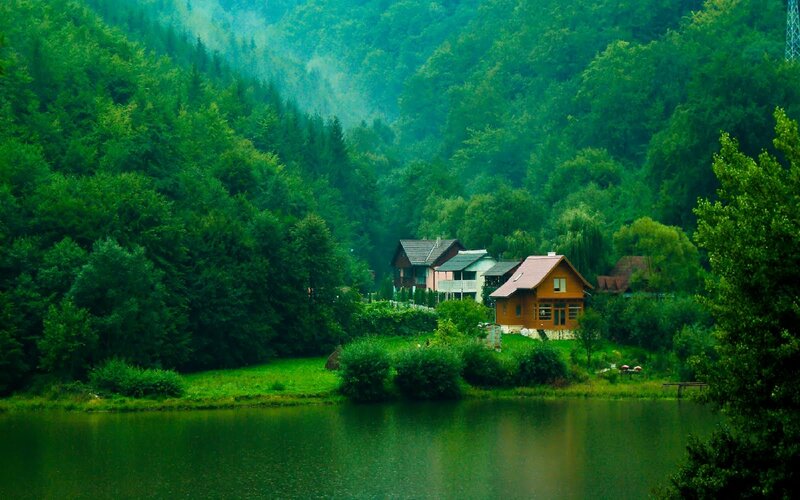 Cottages by a Lake