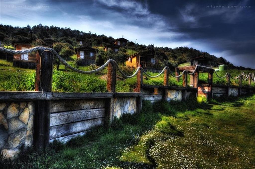 Cottages on a hillside