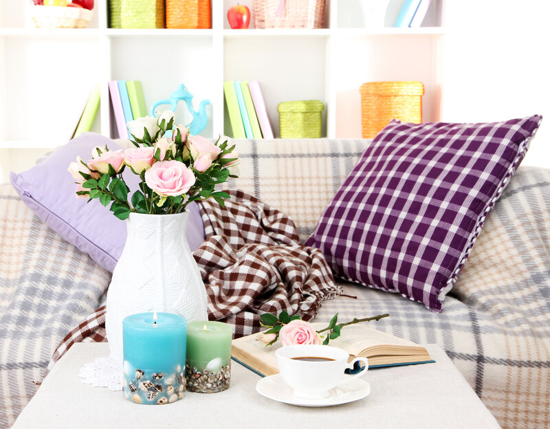 Couch with Flowers and Candles