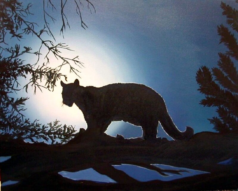 Cougar Silhouette at Dusk