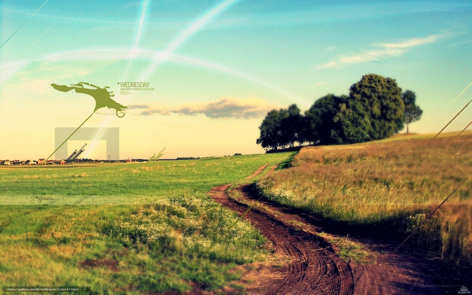 Country path at sunset