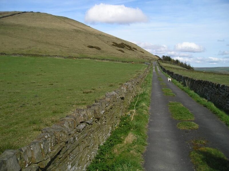 Country path with stone walls
