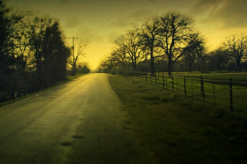 Country Road at Dusk — Yellow