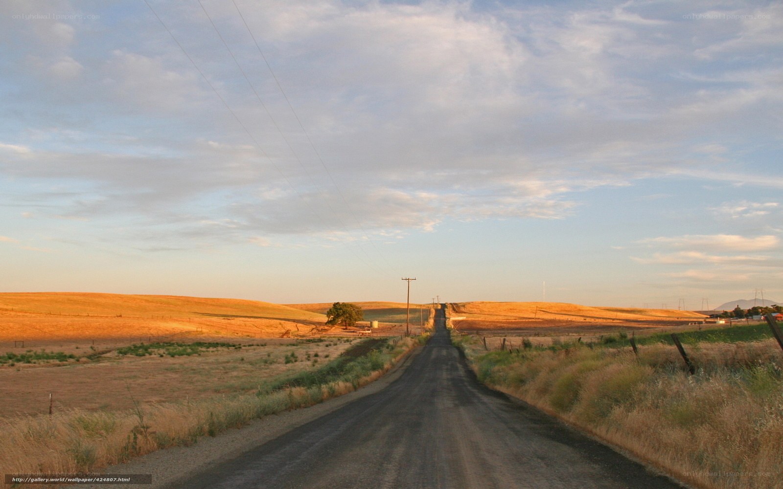 Country road at sunset