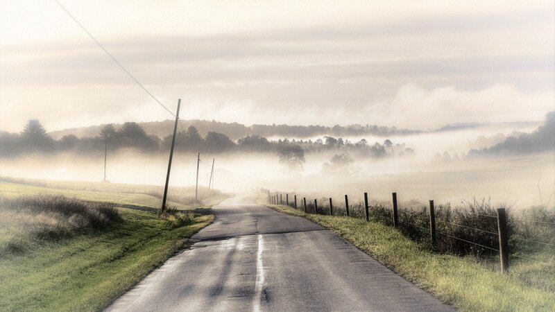 Country Road in Fog