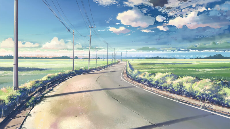 Country road under blue sky