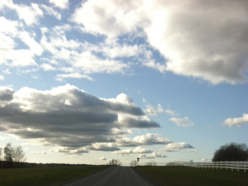 Country Road under Clouds