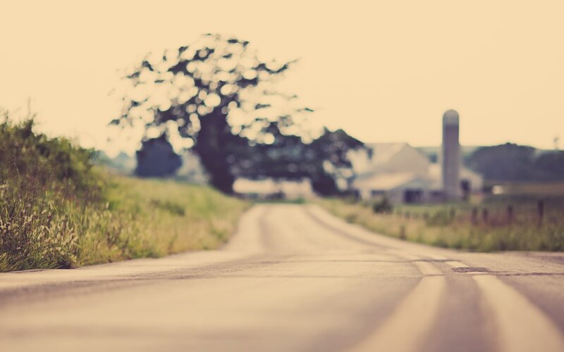 Country Road with Farm