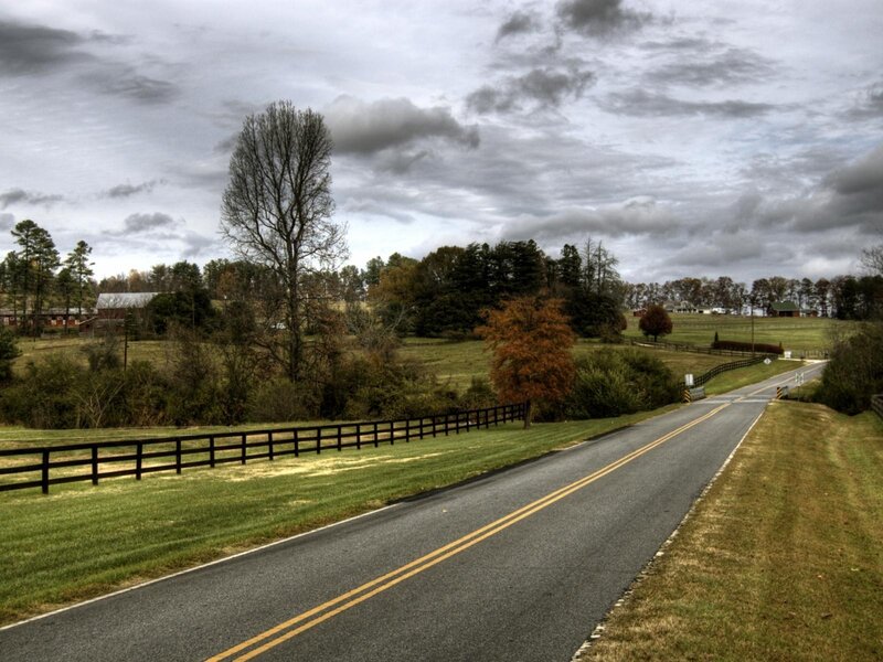 Country Road with Fence
